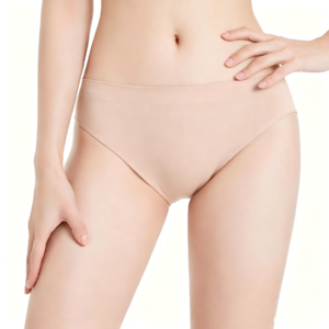 a model with a nude bikini underwear