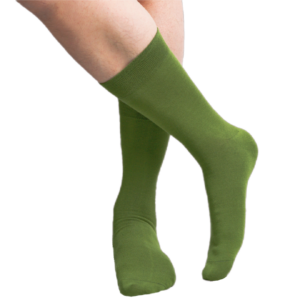 army green socks on feet