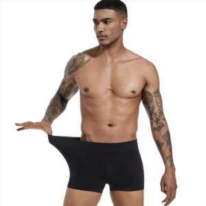 a man in black boxer shorts